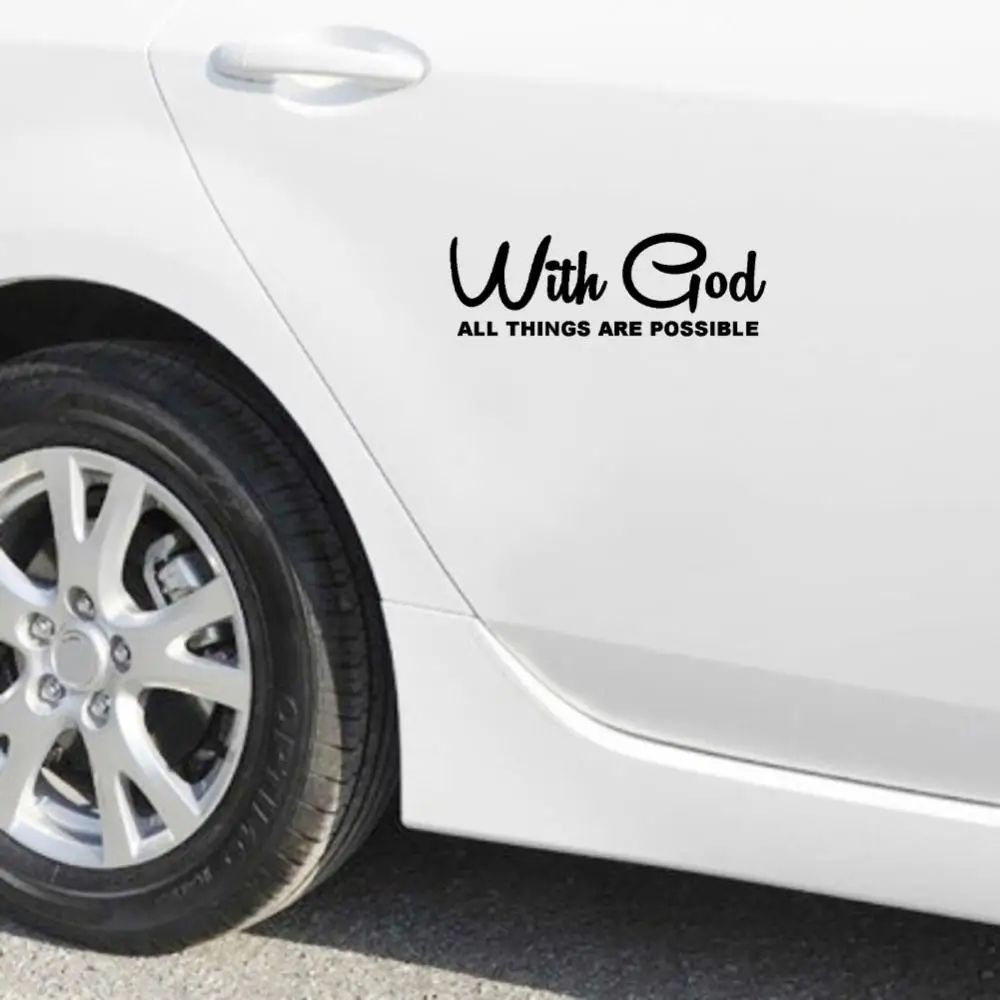 

With God All Things Are Possible Car Vehicle Window Decor Self Adhesive Sticker