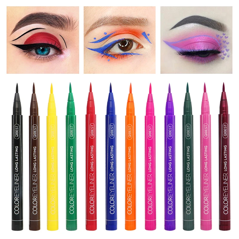 Подводка для глаз 12 цветов жидкая водостойкая матовая подводка макияжа синяя