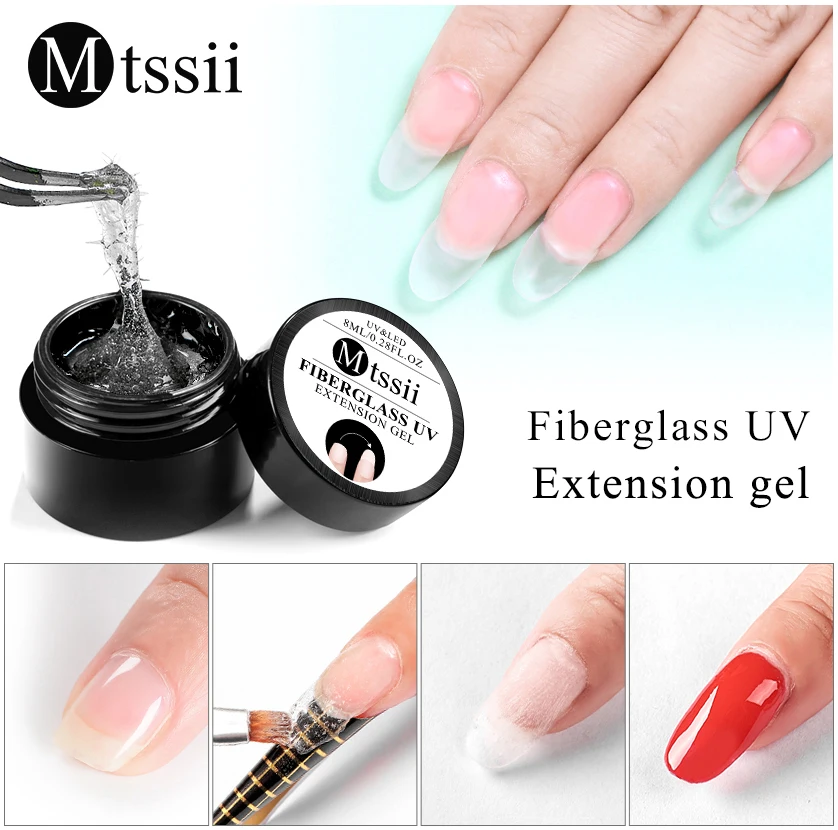Mtssii Стекловолоконный удлиняющий УФ Гель лак для наращивания ногтей отмачиваемый