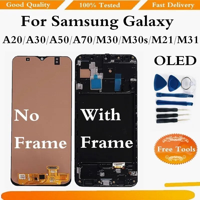 100% протестированный OLED дисплей для Samsung Galaxy A20 A30 A50 A70 сенсорный ЖК экран