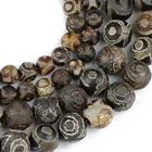 Китайские тибетские бусины с глазами дзи, натуральный коричневый камень, религия, 81012 мм, круглые свободные бусины для изготовления ювелирных изделий, браслета, ожерелья, сделай сам