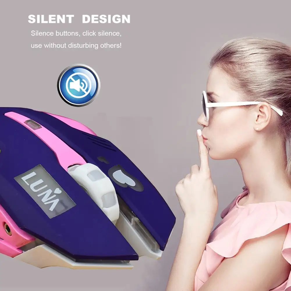 Беспроводная перезаряжаемая мышь с 7-цветной подсветкой 3200DPI | Компьютеры и офис