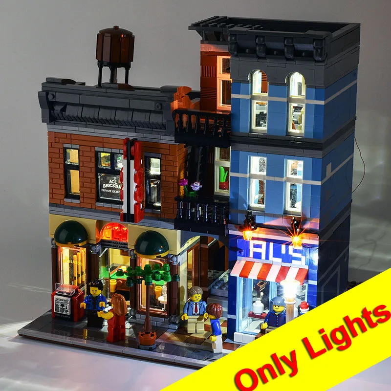 

(Only lights)Led Light Up Kit For 15011 City Street Detective's Office Building Block Lighting Set Compatible 10246