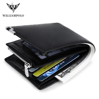 williampolo new 2020 wallet mens slim credit card holder genuine leather multi card case slots cowhide leather zipper wallet