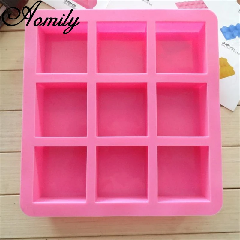 

Aomily Square Shape Silicone Molds Cake Chocolate Mold Mini Cup Cake Baking Tools Fondant Sugarcraft Ice Block Soap Mould