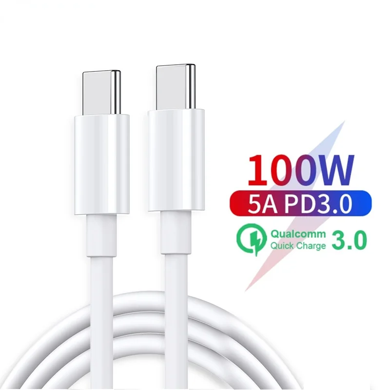 

100W USB C To USB Type C Cable 5 Core PD Fast Charging Cord USB-C Type-c Cable For Xiaomi mi 10 Pro For Samsung S20 Macbook iPad