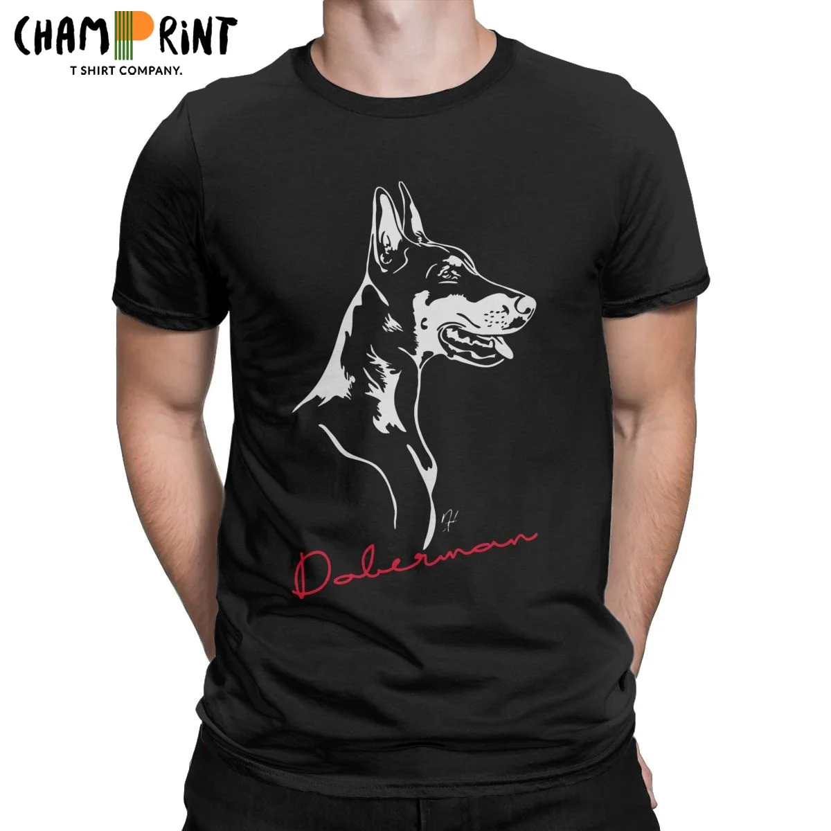 

Doberman Dog Canine Portrait T-Shirts for Men Pinscher Pet Owners Dog Puppy Funny Pure Cotton Tees T Shirts Party Clothes
