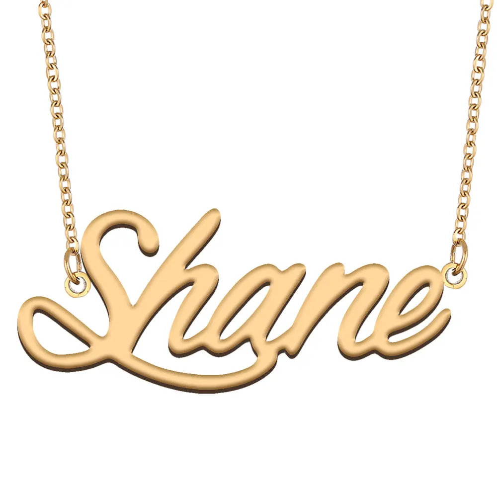 

Shane Name Necklace for Women Stainless Steel Jewelry Gold Plated Nameplate Pendant Femme Mother Girlfriend Gift