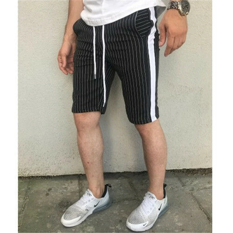 2019 модные трендовые мужские летние повседневные полосатые спортивные узкие