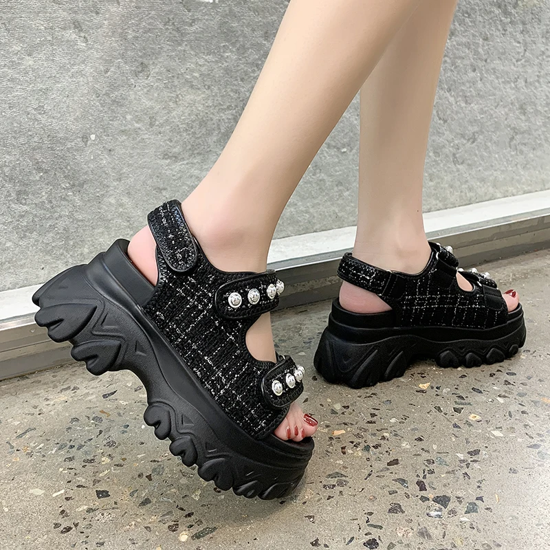 

2021 New Sandals Women Luxury Wedge Platform Sandal Woman Fashion Open High Heel Flat Ladies Shoes Sport Beach Sandalias Mujer