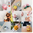 3D чехол для наушников Airpods, чехол, силиконовый чехол для акулы, розовой свиньи, кота, чехол для наушников Apple Air pods 1, 2, чехол, оболочка