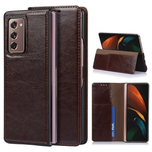 deluxe wallet phone bag case for samsung galaxy z fold 2 5g z fold2 5g leather case flip cover skin phone bags business fundas free global shipping