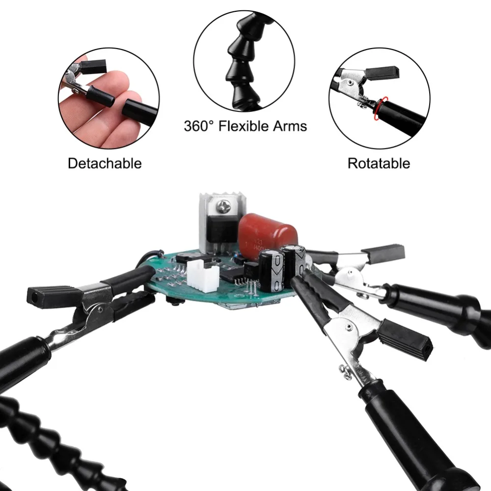 NEWACALOX ClampingTable пайки третьей руку PCB держатель 3X увеличительное Стекло USB