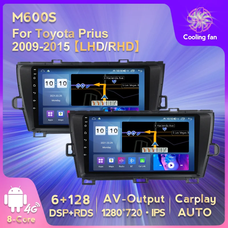 

Автомобильный радиоприемник Android11 для Toyota Prius 2009-2015 LHD/RHD мультимедийный видеоплеер 6G + 128G Carplay + Auto 4G LTE BT