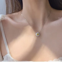 new fashion sun flower charm zircon necklace exquisite fresh flower necklace for women simple original jewelry