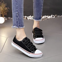 womens velcro velcro canvas shoes 2021 female student flat bottom net red ins same womens shoes