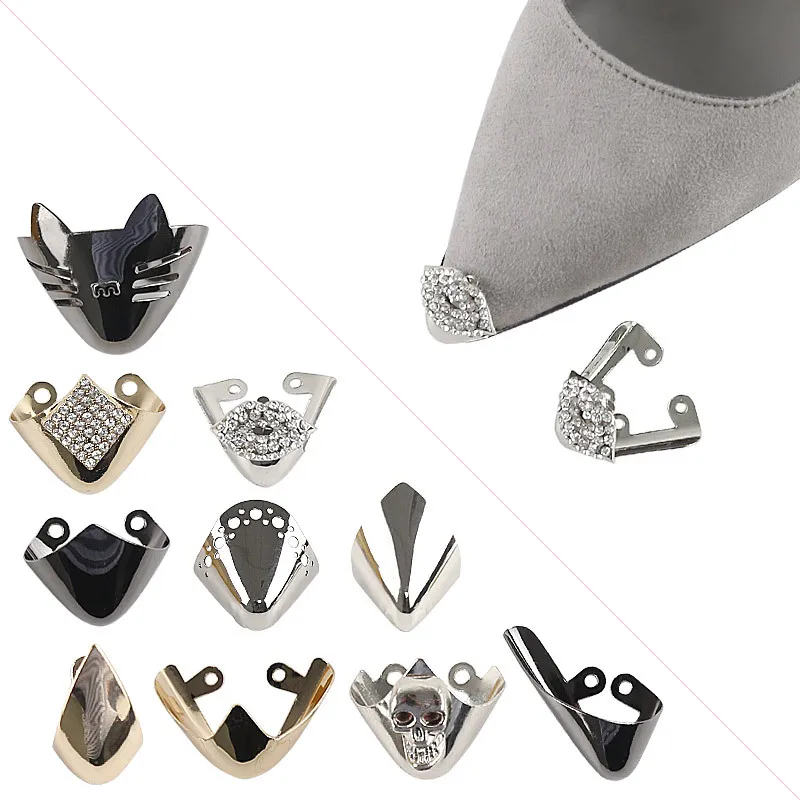 

Silver leather high heels protection anti-kick decoration metal repair shoe decoration shoe charm buckle decorative lace lock