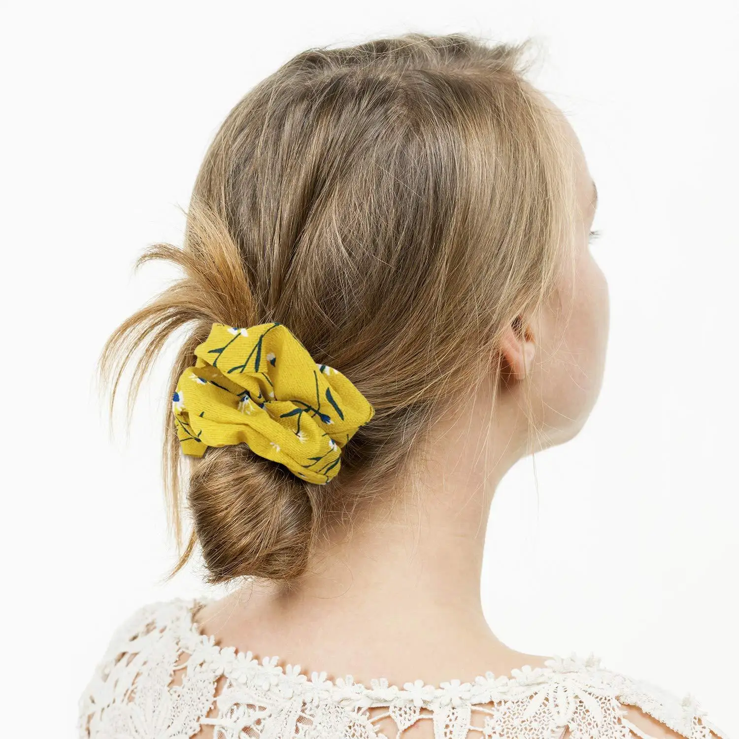 

Colorful Flower Prined Women Scrunchies Elastic Hair Bands Ponytail Holder Chiffon Hair Ties Rope Accessories for Girls Hairband