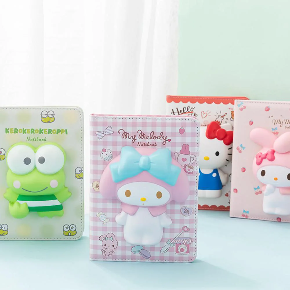 

Kawaii Cartoon Decompression Notebook My Melody Cinnamoroll Kitty Sanrio Stereo Book Girl Cute Memo Hand Ledger Toys for Girls