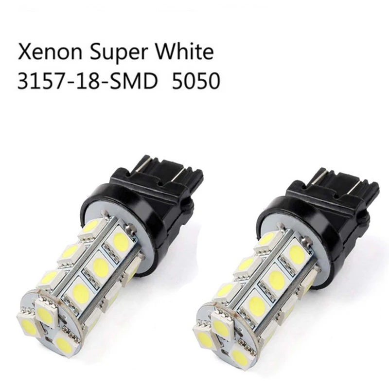 2PCS T25 3156 3157 светодиодный светильник супер яркий белый 18SMD светодиодный сигнальный светильник задний тормоз Стоп обратный резервный светодиодный светильник Автомобильный светодиодный светильник для бега - Испускаемый цвет: 2PCS