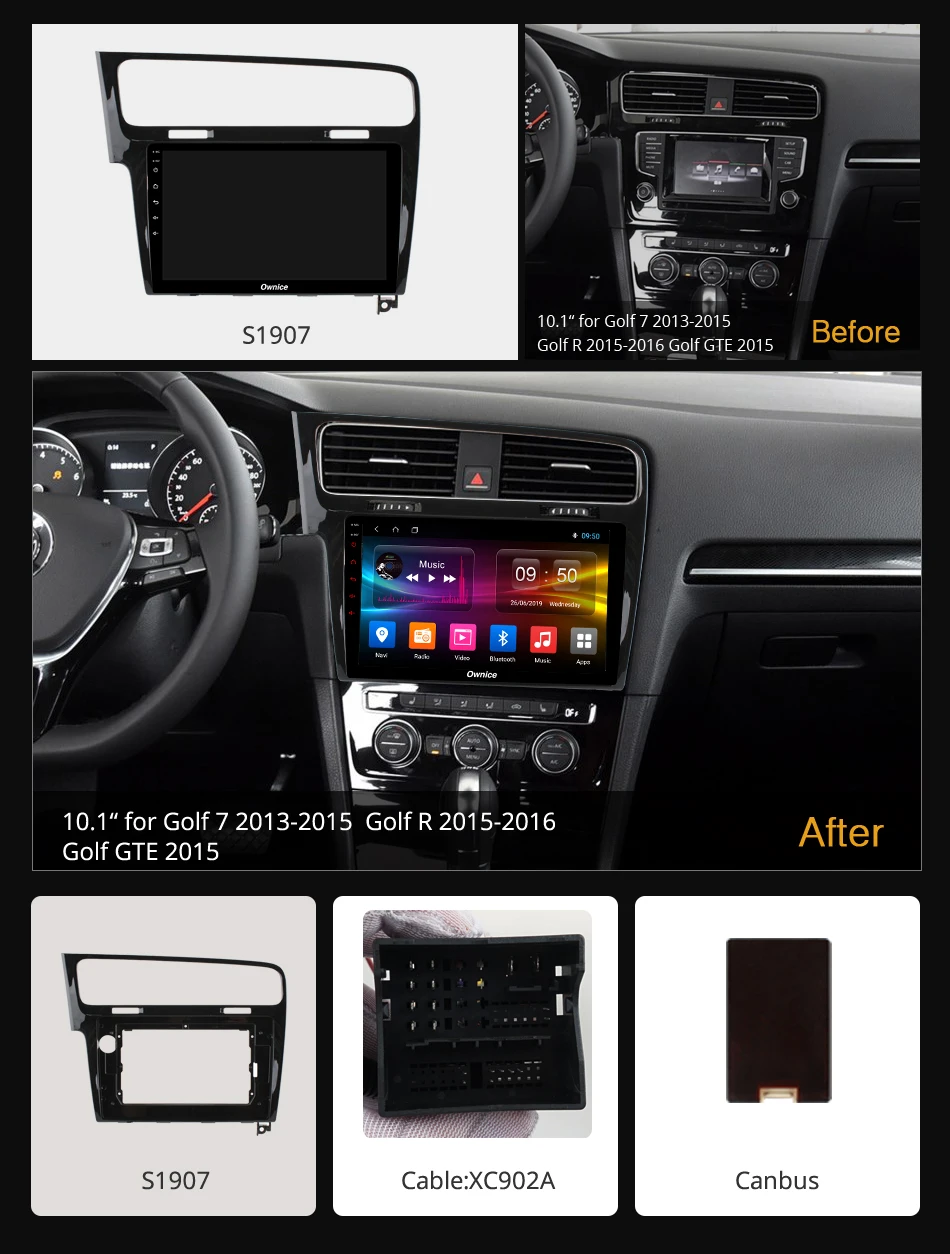 10 1 &quotOwnice k3 k5 k6 Octa Core Android 9 0 для VW Golf 7 2015 2016 R GTE автомобильный радиоплеер DSP 4G SPDIF |