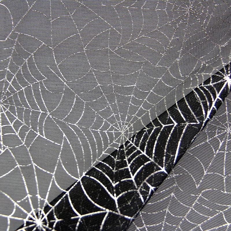 Декоративная ткань на день Хэллоуина 1 5 х1 м с рисунком серебряного паука паутины