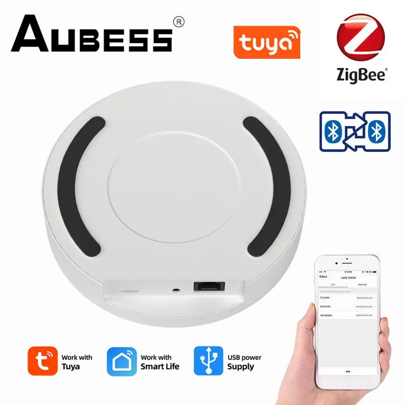 

Умный граффити Zigbee Aubess, сетчатый шлюз с Bluetooth, три в одном, разные режимы, Zigbee Hub, приложение Tuya, голосовое управление, мост