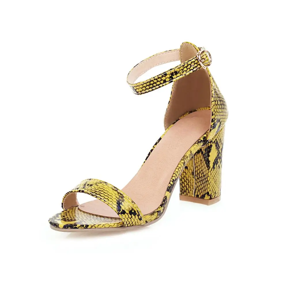 Женские босоножки со змеиным принтом сандалии гладиаторы на платформе и высоком