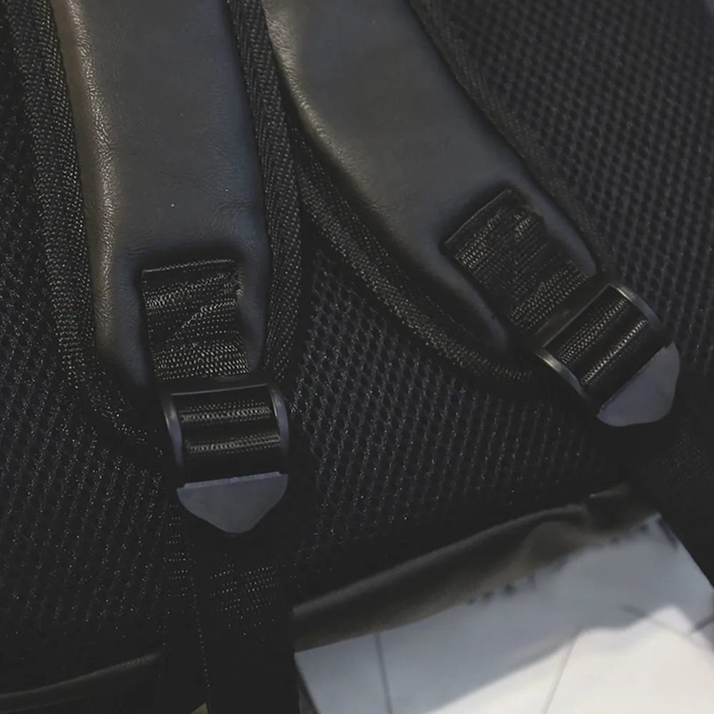 Мужской кожаный рюкзак для ноутбука 15 6 дюйма водонепроницаемый повседневный