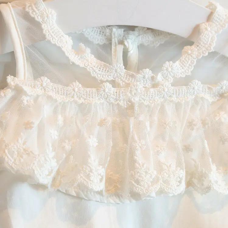 

2PCS Sweet Casual Baby Girls Kids Lace Blouse Shirt+Harem Pants Outfits Clothes