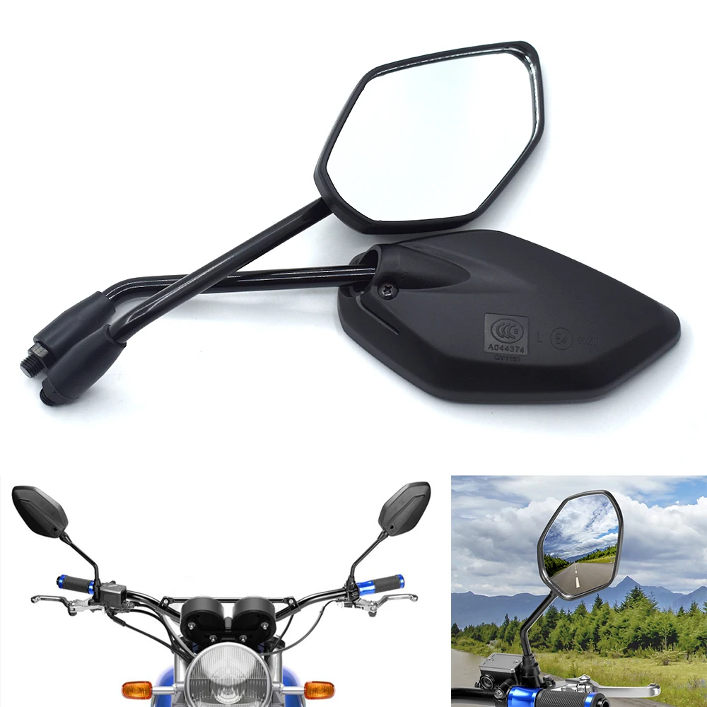 

Black universal 10MM motorcycle rearview mirror side mirror for kawasaki suzuki honda yamaha KTM Ducati BMW Aprilia Triumph