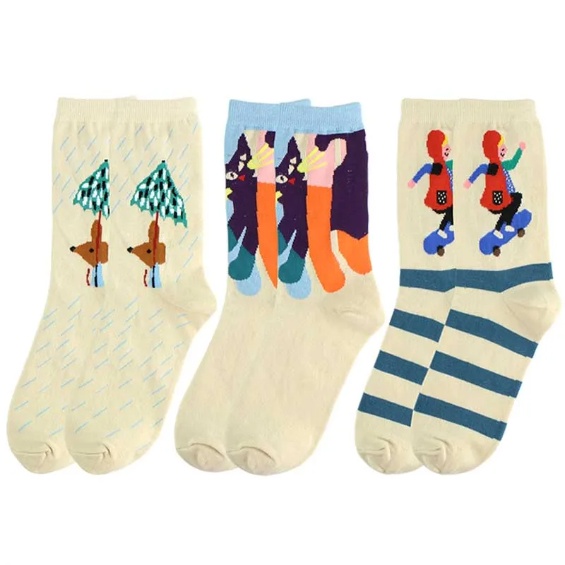 Креативные модные носки унисекс забавные в стиле хип-хоп с изображением собаки