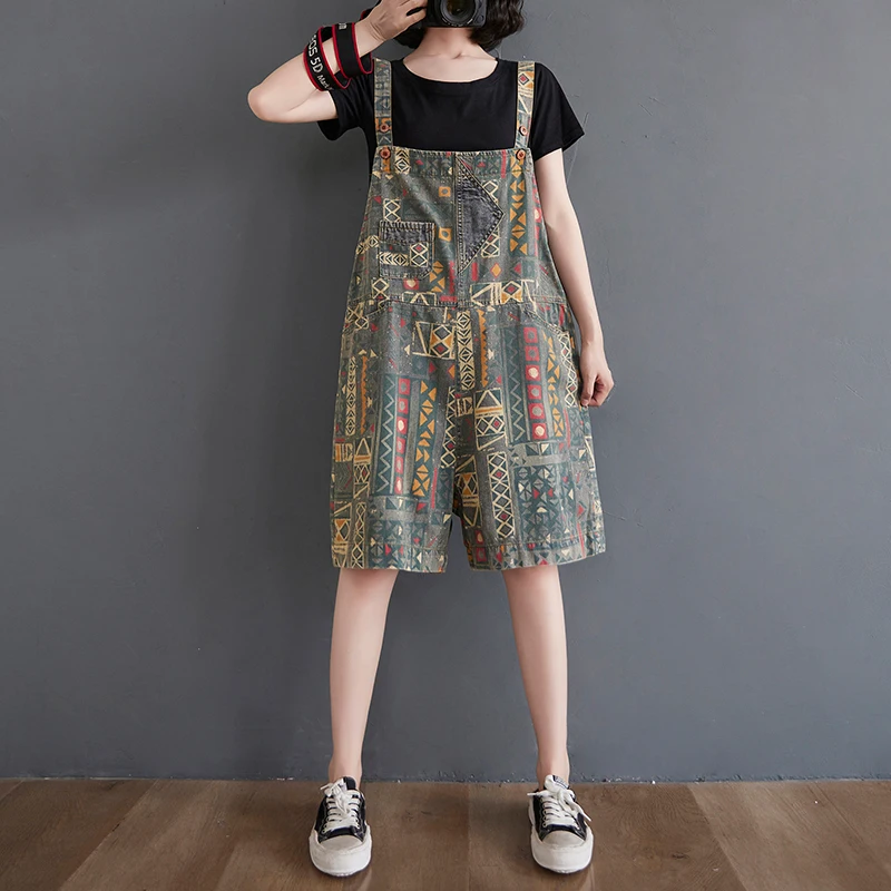

#1429 Vintage Overalls For Women Summer Wide Leg Denim Playsuits Ladies Loose Spaghetti Strap Playsuits Rompers Womens