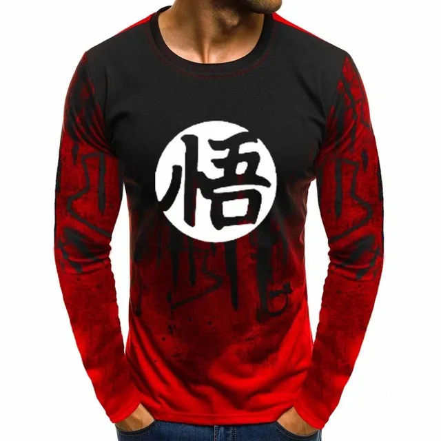 Аниме Dragon Ball Мужской пуловер с круглым вырезом и градиентом Гоку Повседневная