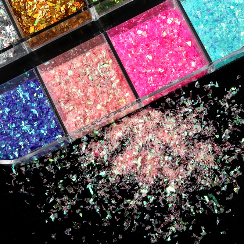 

Holographic Chunky Glitter Nail Art Sequins Irregular Iridescent Glitter Flakes Nails Accessories French Manicure Decorations