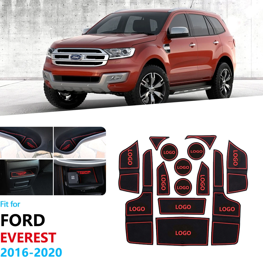 Противоскользящий резиновый подстаканник со слотом для ворот Ford Everest 2016 2017 2018 2019