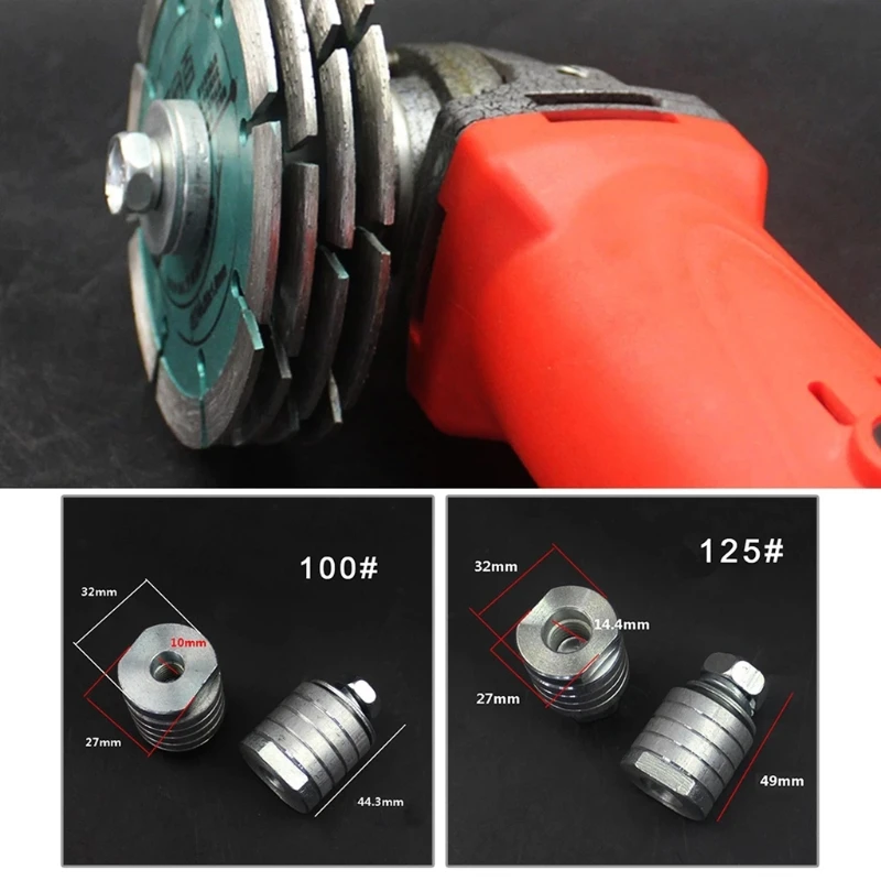 

M10 M14 Angle Grinder To Grooving Machine Adapter 100/125 Type Lock Nuts Flange Inner Outer Kit For Variable Slotting LX0D