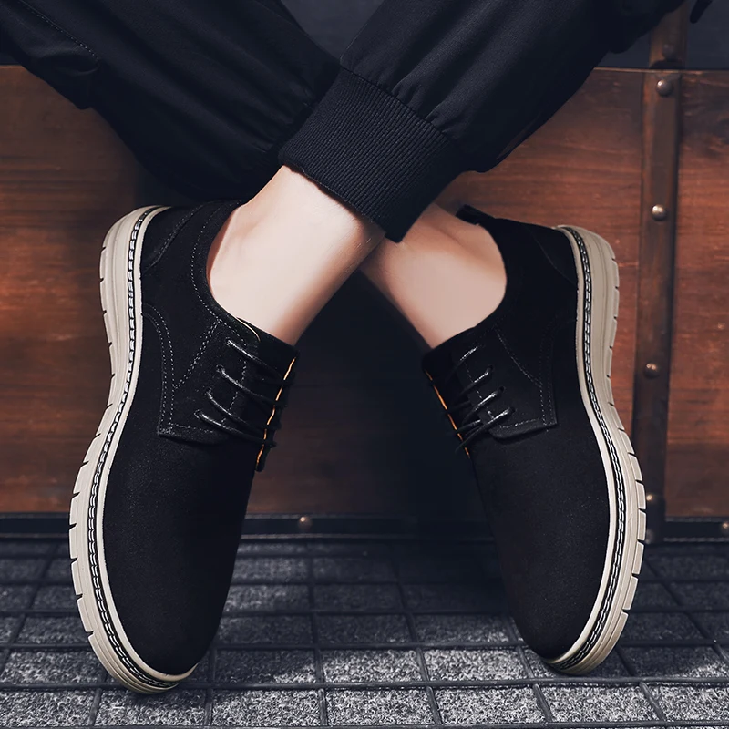 2019 Сезон весна-осень Мужские туфли в британском стиле Новая модель замшевых