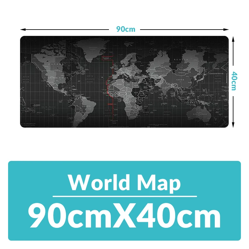 90 X40 world map Универсальный Противоскользящий коврик для мыши черный тонкий квадратный коврик для мыши Коврик для мыши мини Игровые мыши для Macbook/ПК/ноутбука/планшета - Цвет: 90 X40 world map