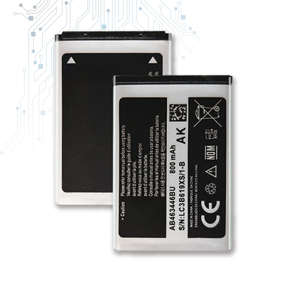 

Battery for Samsung GT-C3010/C3011/C3520/E1080/E1150/E1272/SGH-E250/E900/M620/X160/X200/X210 (AB463446BU/AB553446BU/AB043446BE)