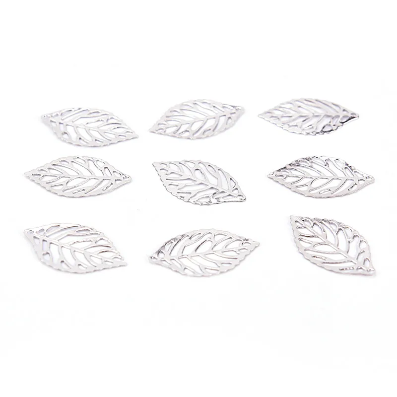 

50Pcs Leaf Filigree Wraps Connectors Metal Crafts Connector for Jewelry Making DIY Earing Jewelry Accessories