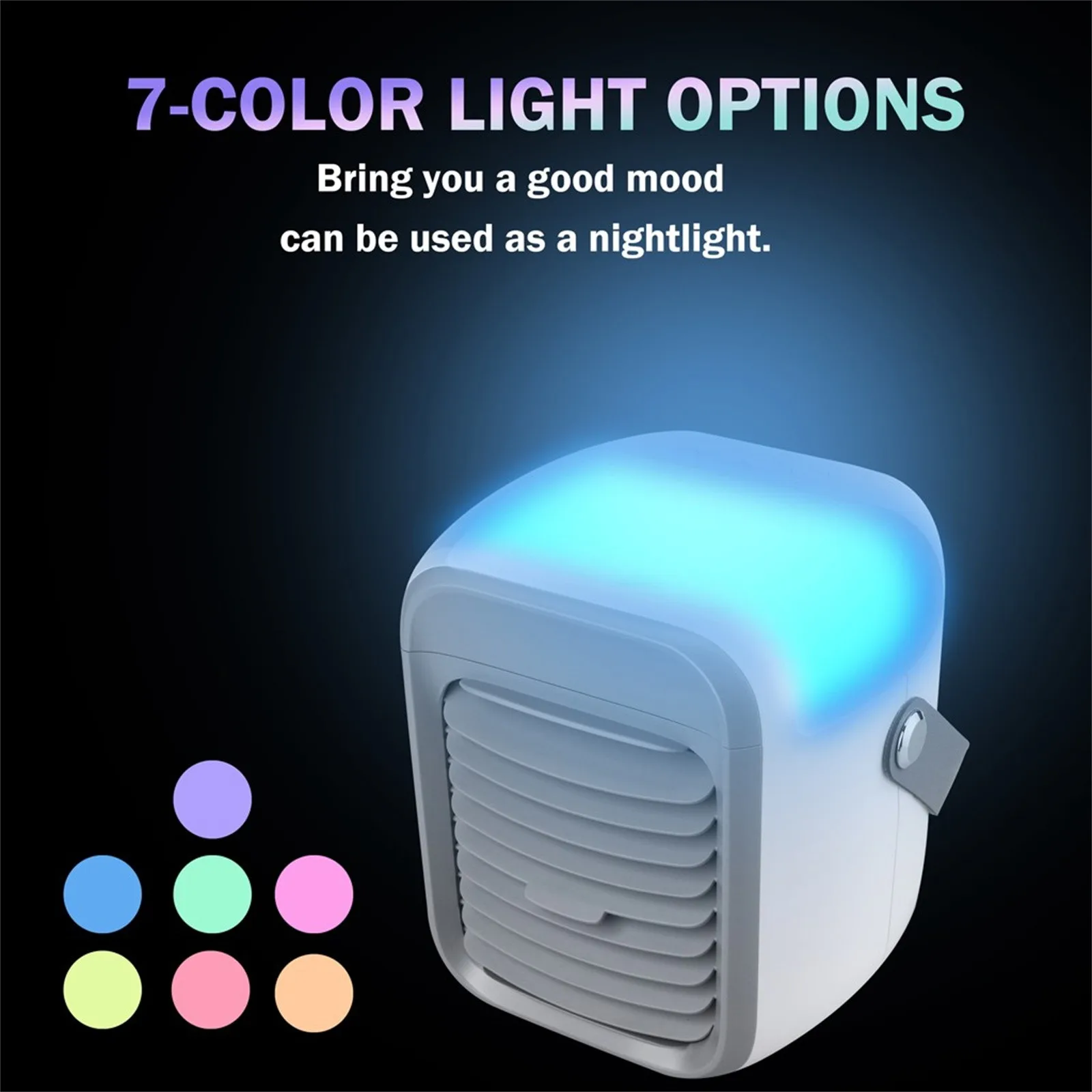 

Low noise Water cooling USB Charging Mini Air Cooler Desktop Type-c Small Air Conditioner Home Dormitory Outdoor Fan Night light