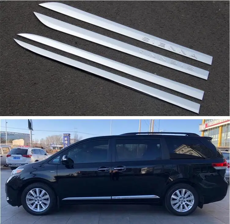 

ABS CHROME CAR SIDE DOOR BODY PROTECTOR MOLDING COVER TRIM For Toyota Sienna 2011 2012 2013 2014 2015 2016 2017 2018 2019