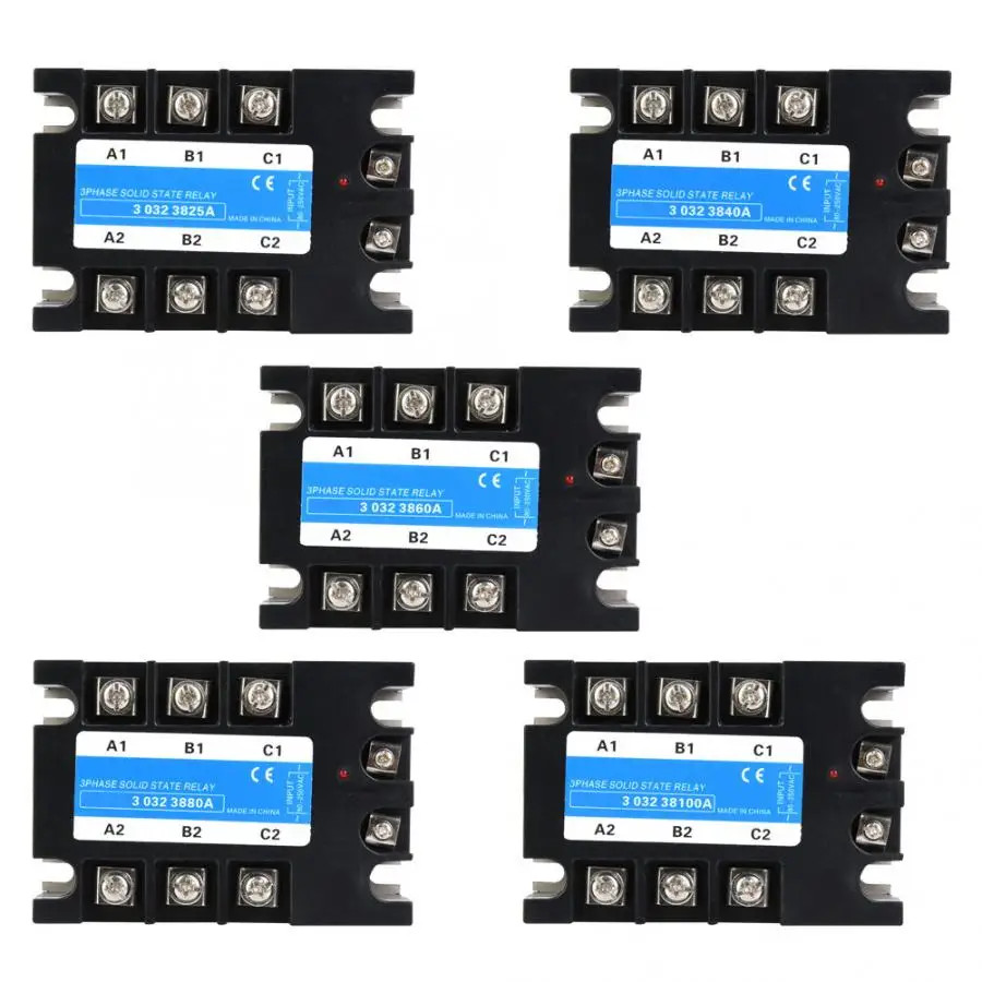 40A AC трехфазное твердотельное реле SSR 80-250V вход 25A/40A/60A/80A/100A для станков с ЧПУ |