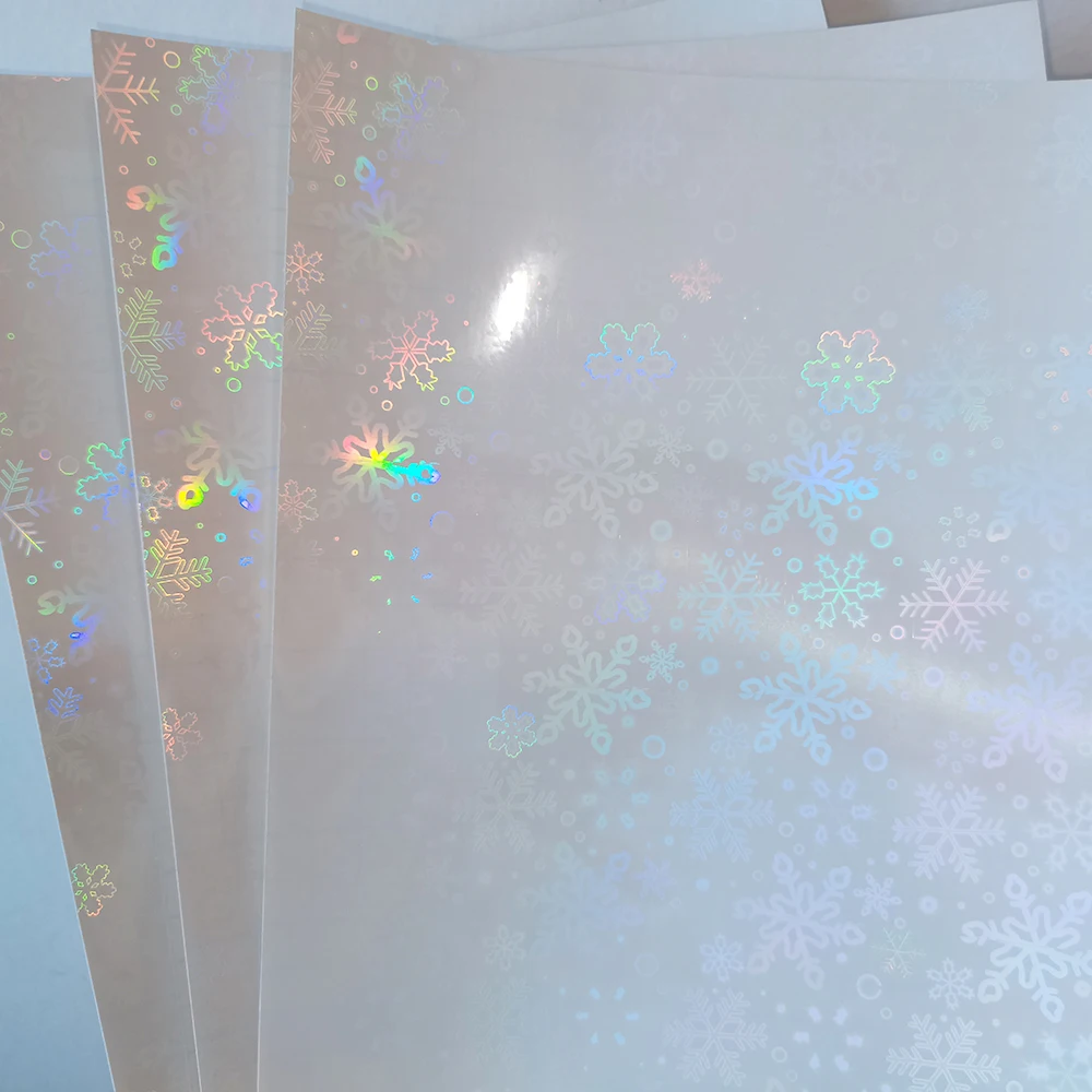 210x297 мм фольга клейкая лента задняя Снежинка голографическая горячая штамповка