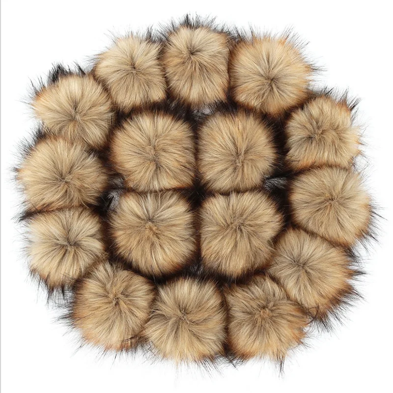 8/10/12cm Faux Fox Fur Ball Pompoms Fake Soft Bluffy Raccoon Pompons Plush Pom Balls Diy Handmade Knitted Hat Decor 1PC | Дом и сад