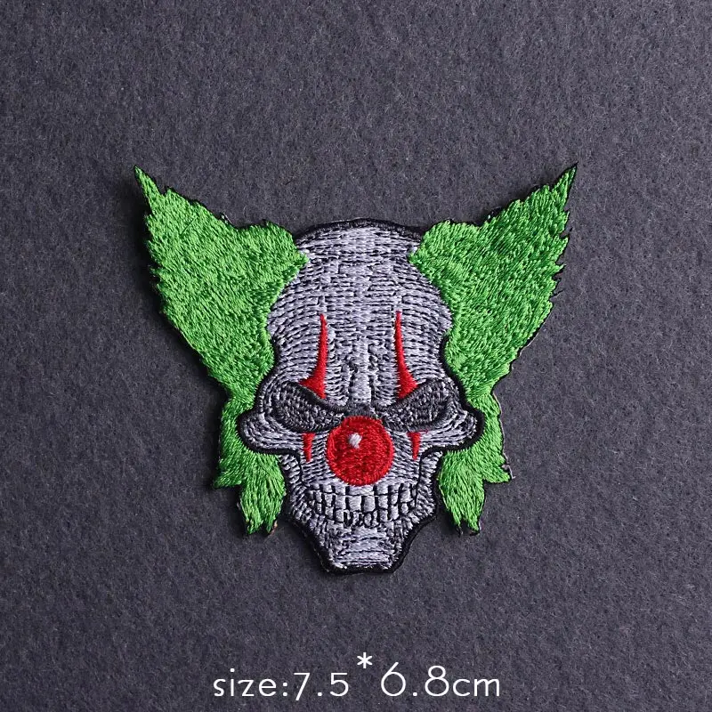 Патчи в стиле панк/джокер вышитые патчи для одежды с черепом термоклейкие