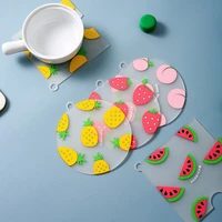 1pcs fruit cartoon potholder household coaster bowl mat kitchen silicone anti scalding placemat dish plate teacup table mat