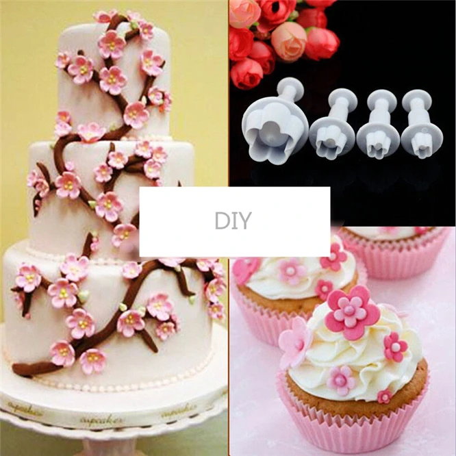 

40pcs/Pack Plum Blossom Flower Plunger Fondant Cutter Sugarcraft Cake Decorating Tools DIY Cookie Stamper Baking Accessories