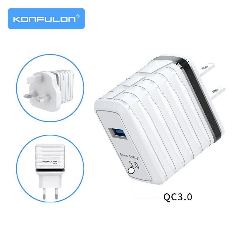Портативное быстрое зарядное устройство 3 0 18 Вт мобильный телефон EU US UK